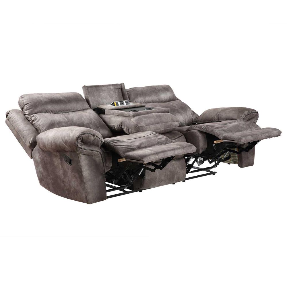 Steve Silver Nashville Manual Reclining Sofa with Drop Down Console in Grey, , large