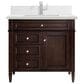 James Martin Vanities Brittany 60" Single Bathroom Vanity in Burnished Mahogany with Single Hole 3 cm White Zeus Quartz Top and Rectangular Sink, , large