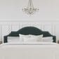 The Monday Company Cynthia Upholstered King Adjustable Headboard with Nickel Nail Heads in Green Velvet, , large