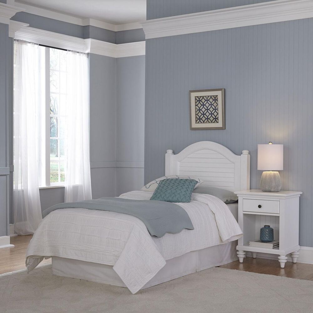 Homestyles Bermuda Twin 2 Piece Bedroom Set in Brushed White, , large
