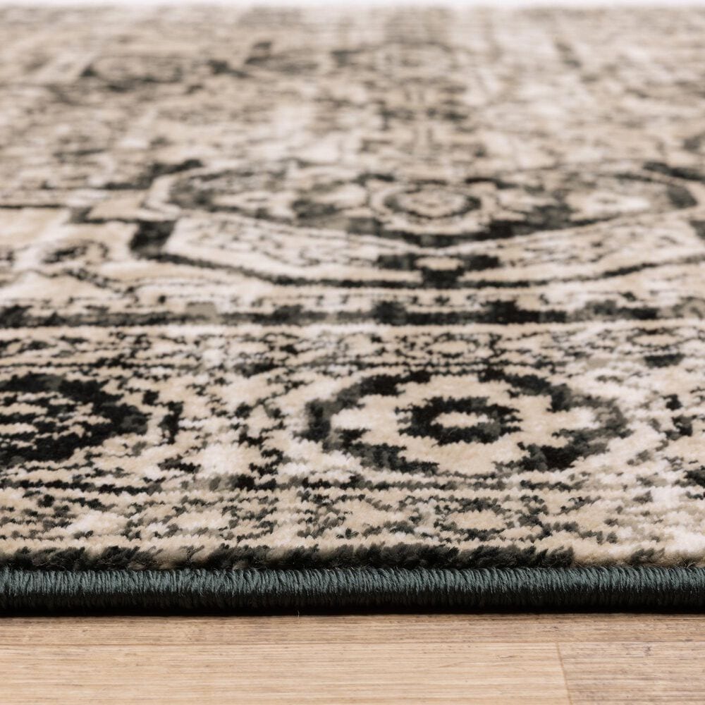 Oriental Weavers Georgia Medallion 429G0 Gray and Black 1'10" x 7'6" Runner, , large