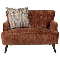 Settee with rust colored fabric