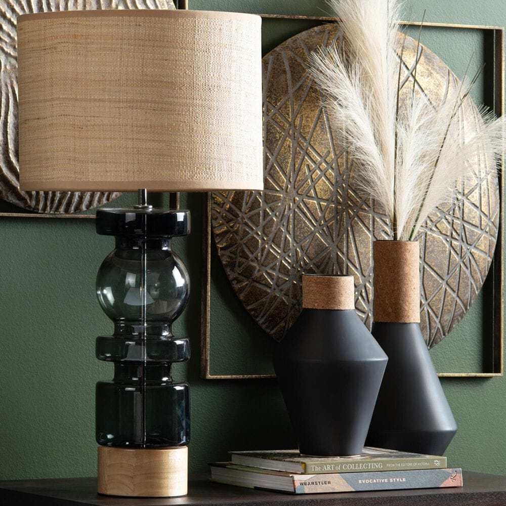 Crestview Collection Murphy Table Lamp in Green and Natural, , large