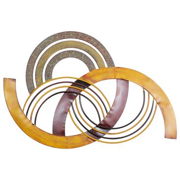 Maple and Jade 25" x 38" Modern Abstract Wall Decor in Orange, Dark Brown and Yellow, , large