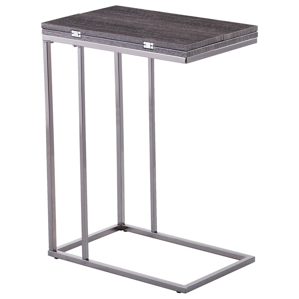 Southern Enterprises Clarkdom Expandable C-Table in Graywash and Black, , large