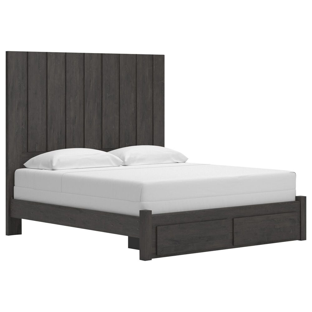 Ashley Fraluna King Panel Storage Bed in Charcoal, , large