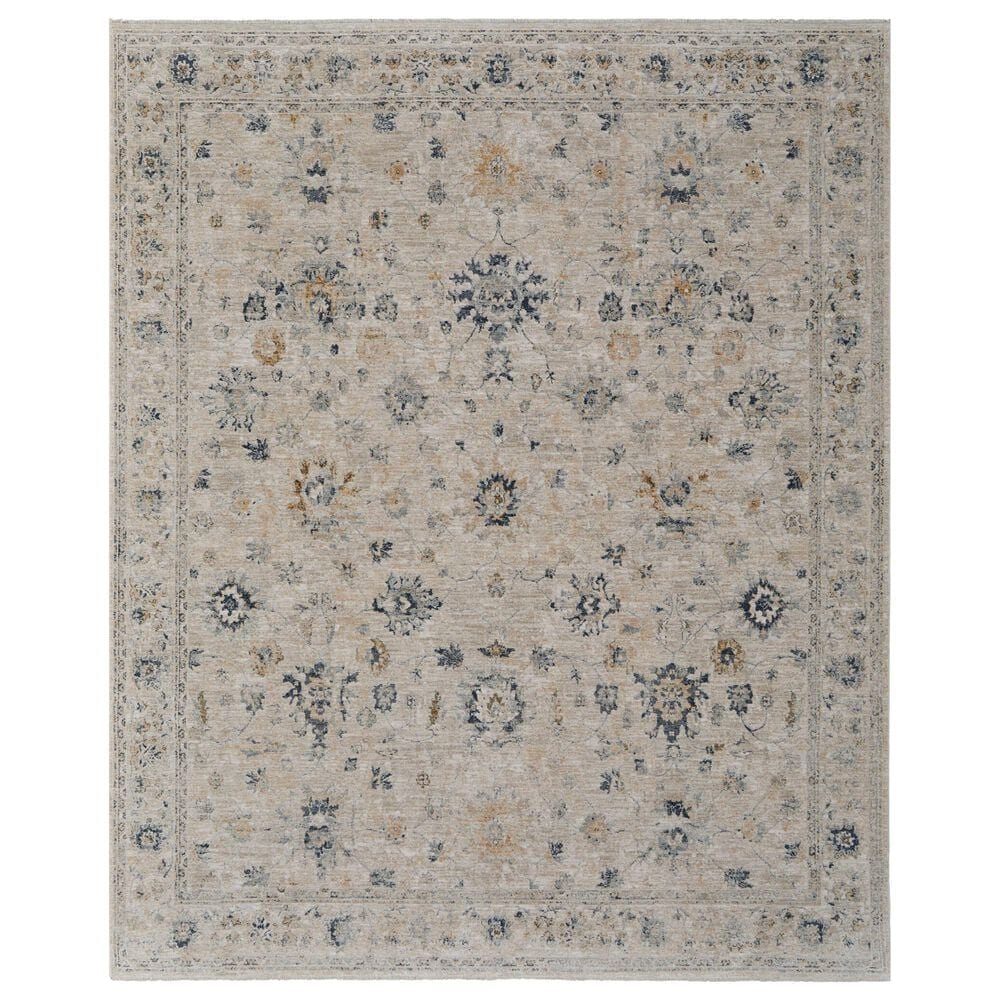 Feizy Pasha 39M7F 5" x 7"6" Beige and Blue Area Rug, , large