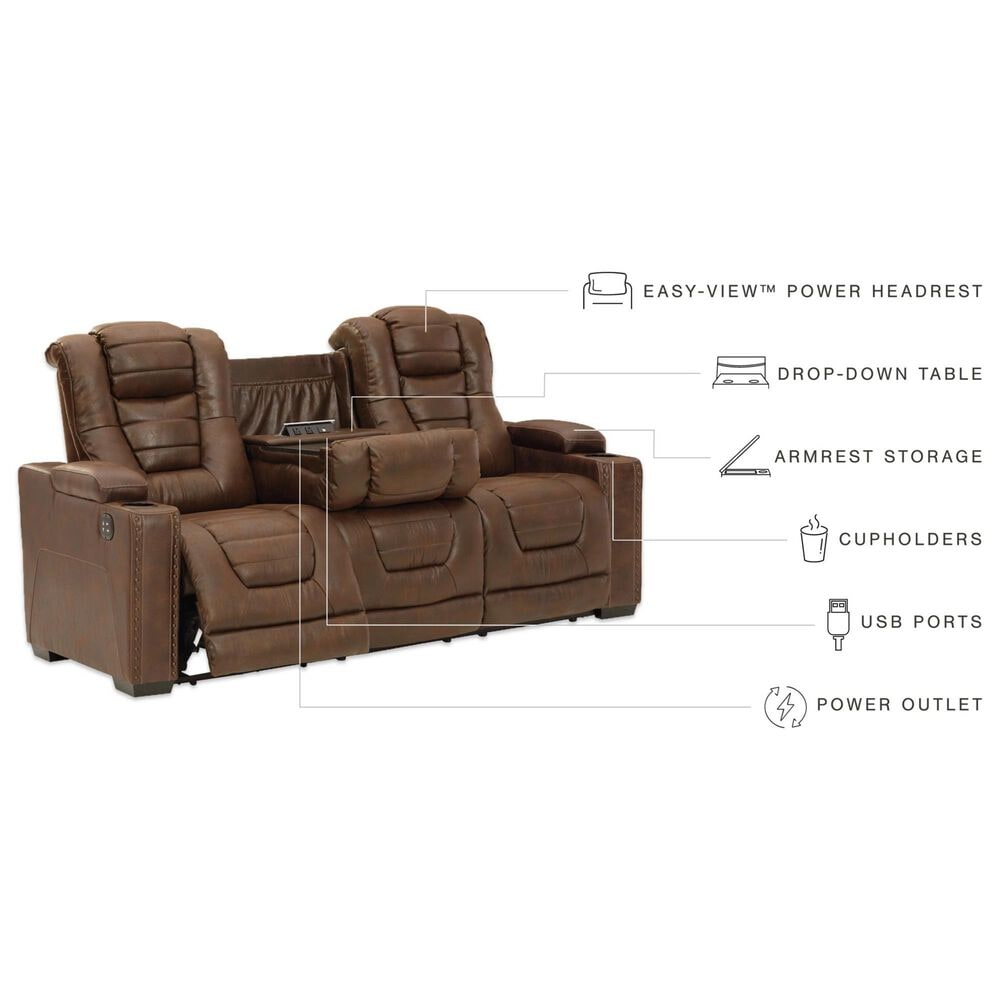 Ashley Owner&#39;s Box Power Reclining Sofa in Thyme, , large