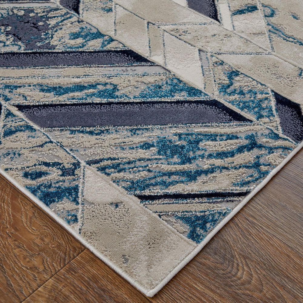 Feizy Indio 5&#39; x 8&#39; Navy and Beige Area Rug, , large
