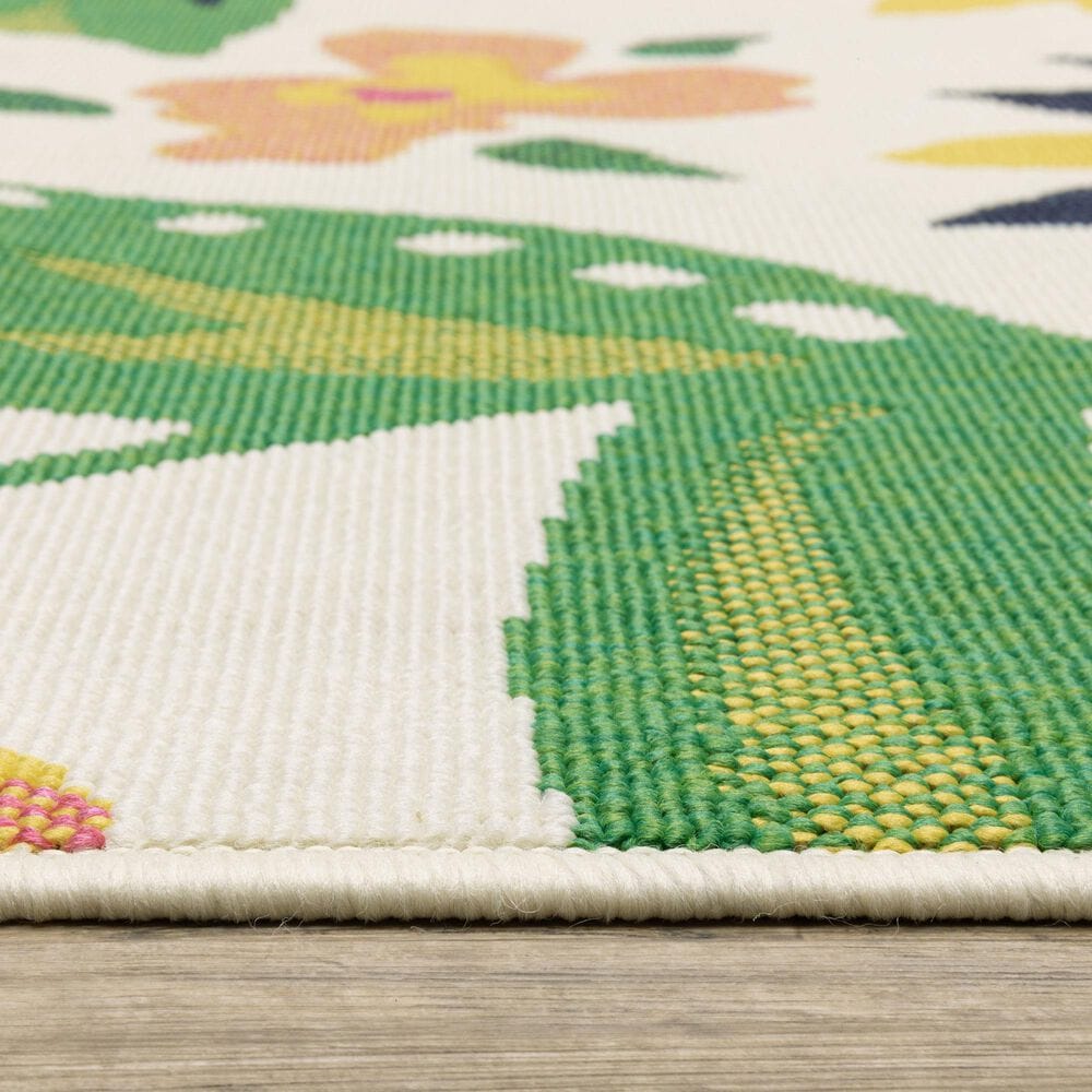 Oriental Weavers Havana HAV02 Ivory and Multicolor 7'10" x 10' Indoor/Outdoor Area Rug, , large