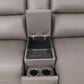 Oxford Furniture 6-Piece Leather Power Reclining Sectional in Gray, , large