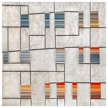 Timberlake Rainbow Shutters 24" x 24" Canvas Art in White/Gray/Blue, , large