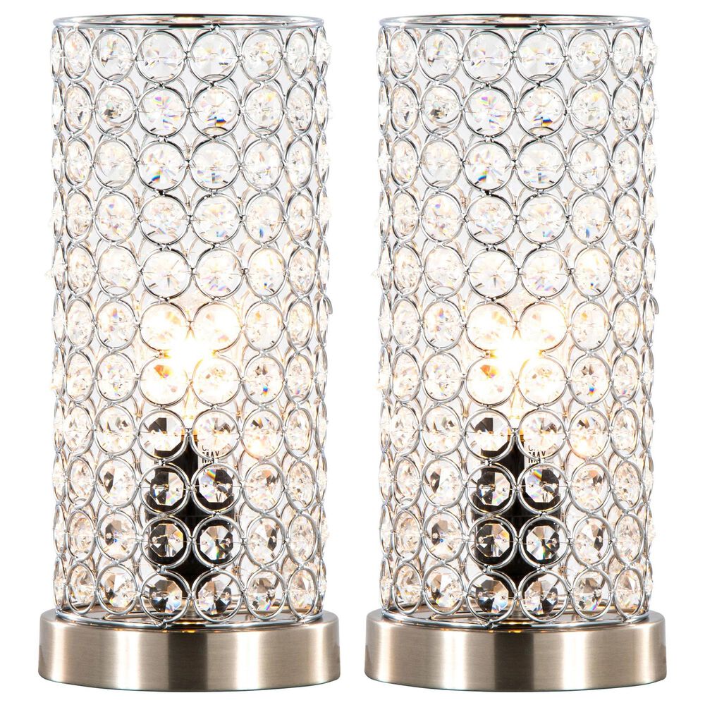 LumiSource Chandelier Uplight in Brushed Nickel and Chrome (Set of 2), , large