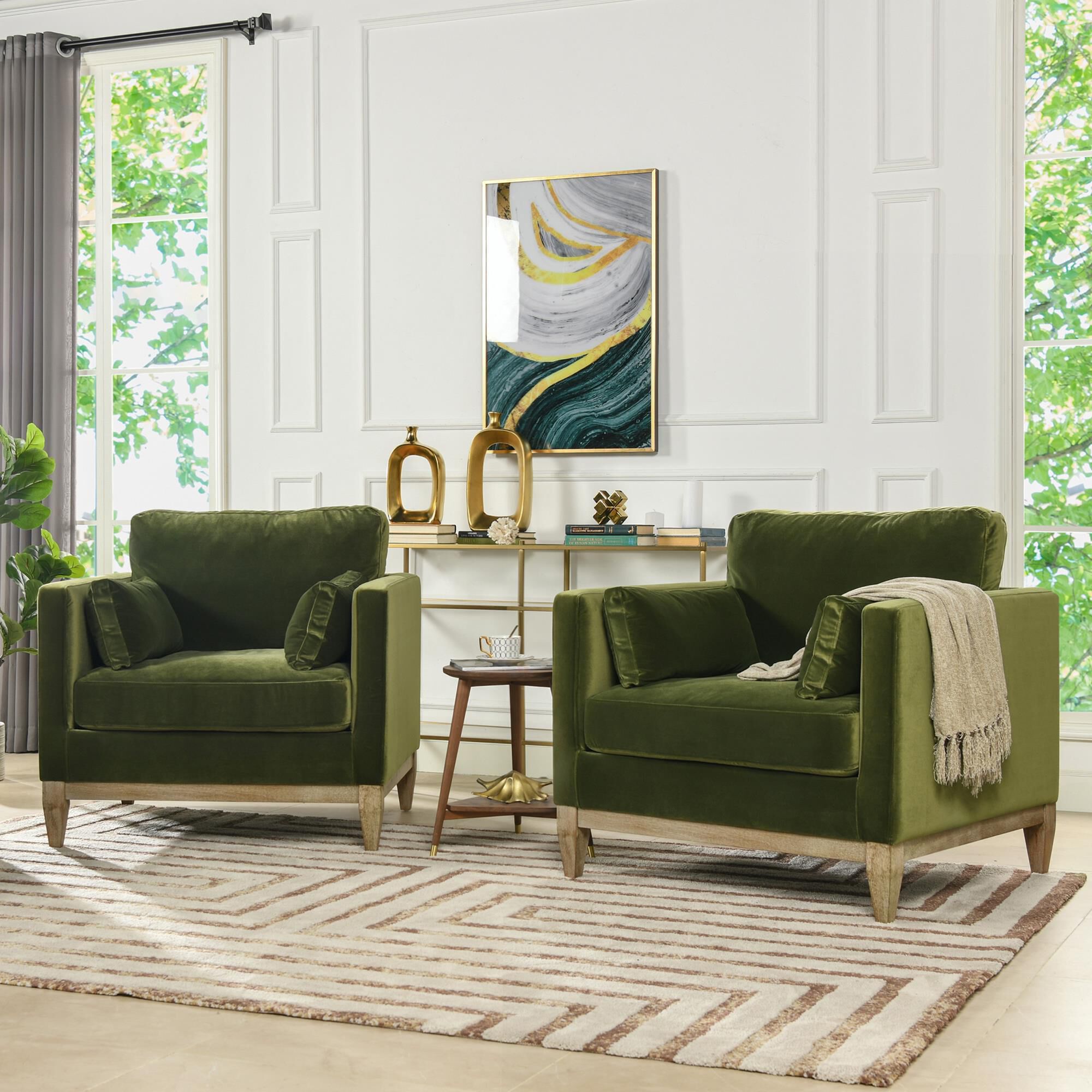 Velvet chair living room outlet