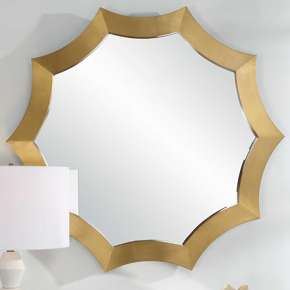 Uttermost Flare Mirror in Brushed Brass, , large