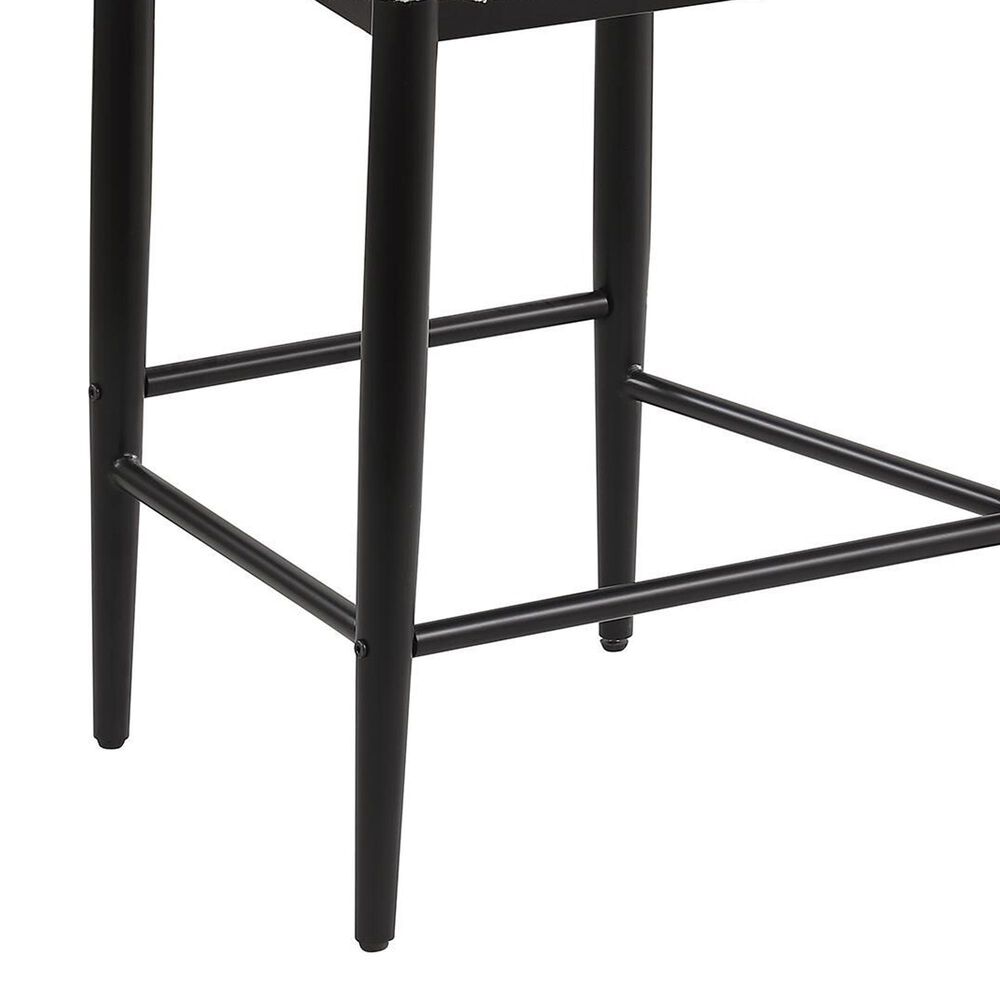 Morden Fort 26" Armless Counter Stool with White Boucle Fabric in Black and Gold (Set of 2), , large