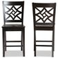 Baxton Studio Nicolette Counter Stool in Dark Brown (Set of 2), , large