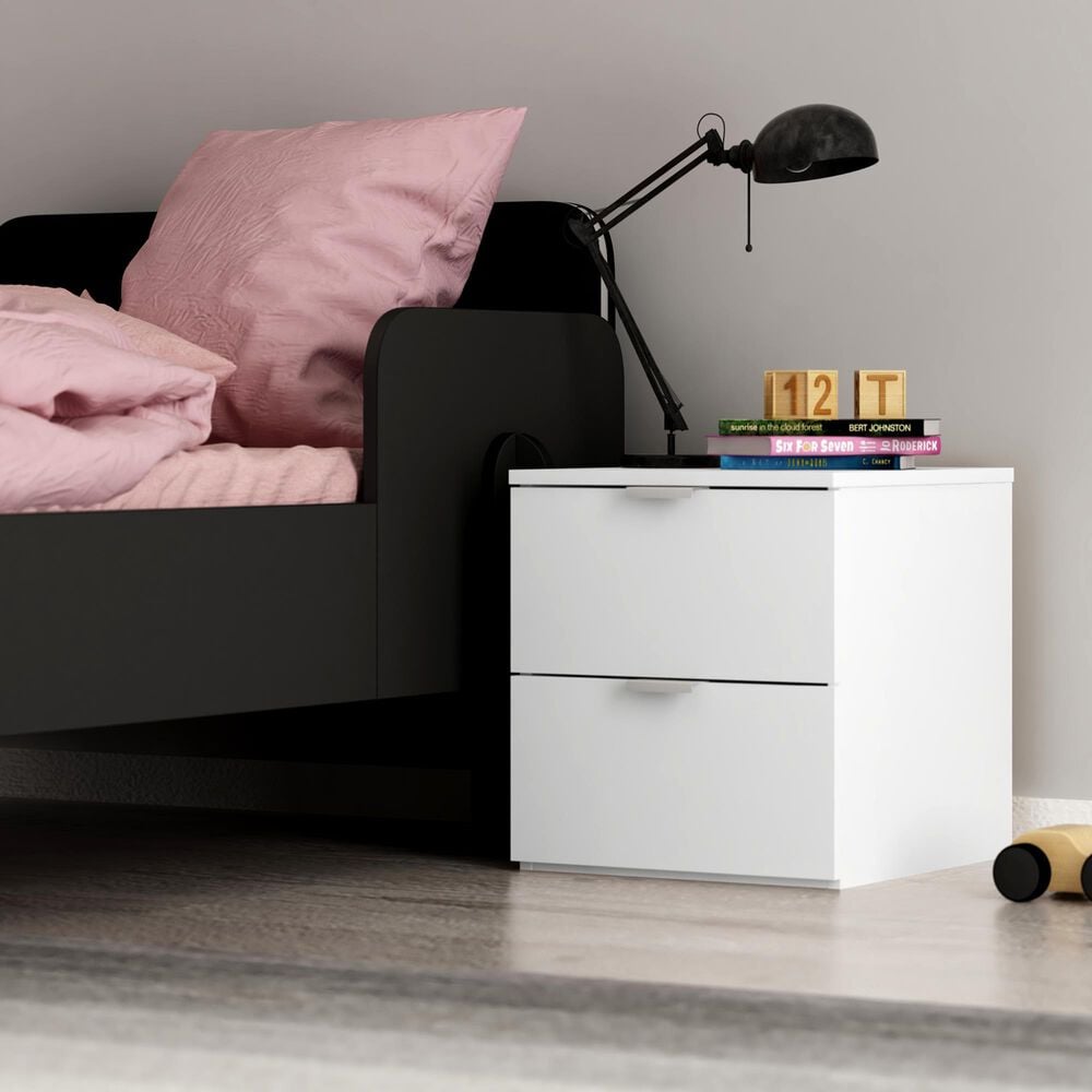 The Monday Company Delma 2-Drawer Nightstand in Matte White &#40;Set of 2&#41;, , large