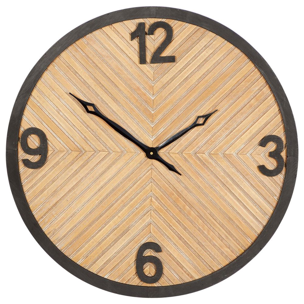 Maple and Jade 25" x 25" Wall Clock in Light Natural and Brown, , large