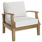Modway Marina 4-Piece Outdoor Patio Teak Chair and Ottoman Set in Natural White, , large