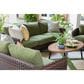 Ashley Horizon Hall Outdoor Loveseat with Green Cushion in Brown, , large