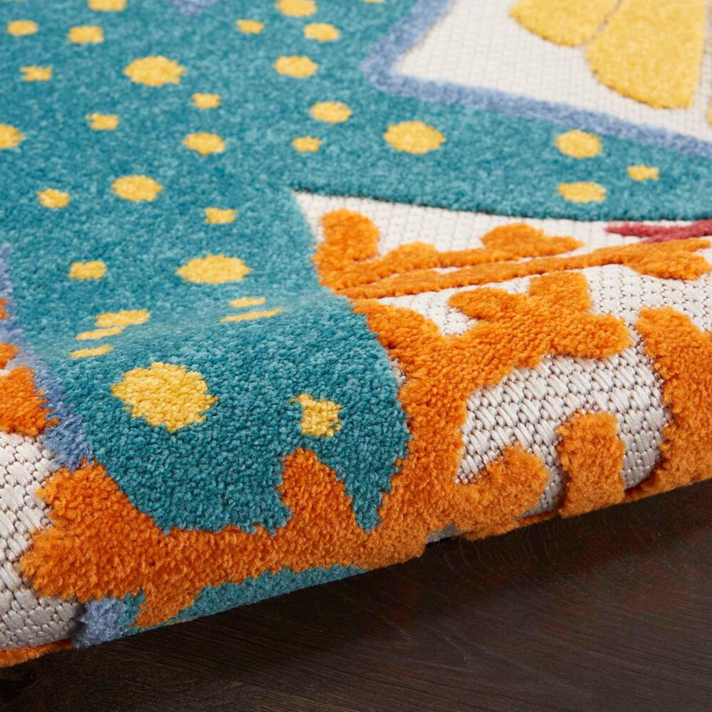 Nourison Aloha 12&#39; x 15&#39; Blue, Yellow and Orange Indoor/Outdoor Area Rug, , large