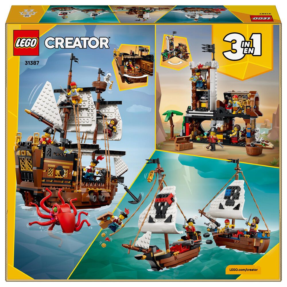 LEGO Creator Iconic Pirate Ship Building Set, , large