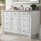 James Martin Vanities Bristol 48" Single Bathroom Vanity in Bright White with 3 cm Carrara White Marble Top and Rectangular Sink, , large