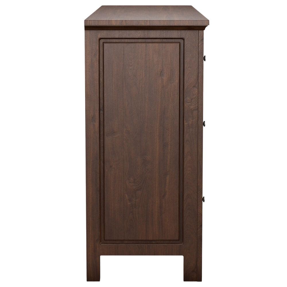 Archbold Furniture Heritage Queen Panel Bed with Dresser and Nightstands Bedroom Set in Brown Mahogany, , large