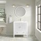 James Martin Myrrin 30" Single Bathroom Vanity in Bright White with Single Hole 3 cm White Zeus Silestone Top and Rectangular Sink, , large