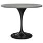 Leisuremod LeisureMod Verve Collection 36 Round Dining Table, Black Base with Laminated White Marbleized Top, , large