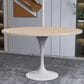 Leisuremod LeisureMod Verve Collection 48 Round Dining Table, White Base with Light Natural Wood MDF Top, , large