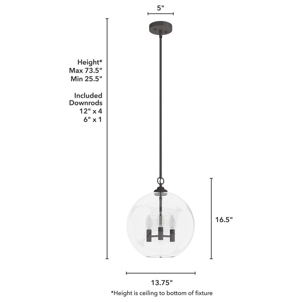 Hunter High Oaks 3-Light Pendant in Noble Bronze, , large