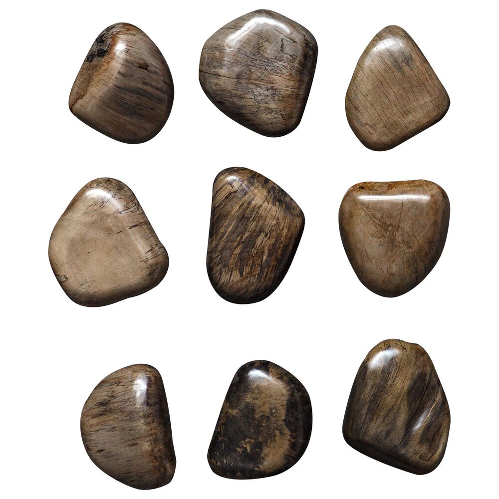 Uttermost Pebbles 5&quot; x 6&quot; Wood Wall Decor in Walnut Brown &#40;Set of 9&#41;, , large
