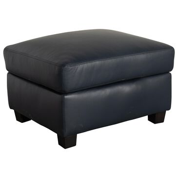 North American Leather Co Icon Leather Ottoman in Navy, , large