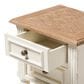 Baxton Studio Marquetterie 2-Drawer Nightstand in Weathered Oak and Distressed White Wash, , large