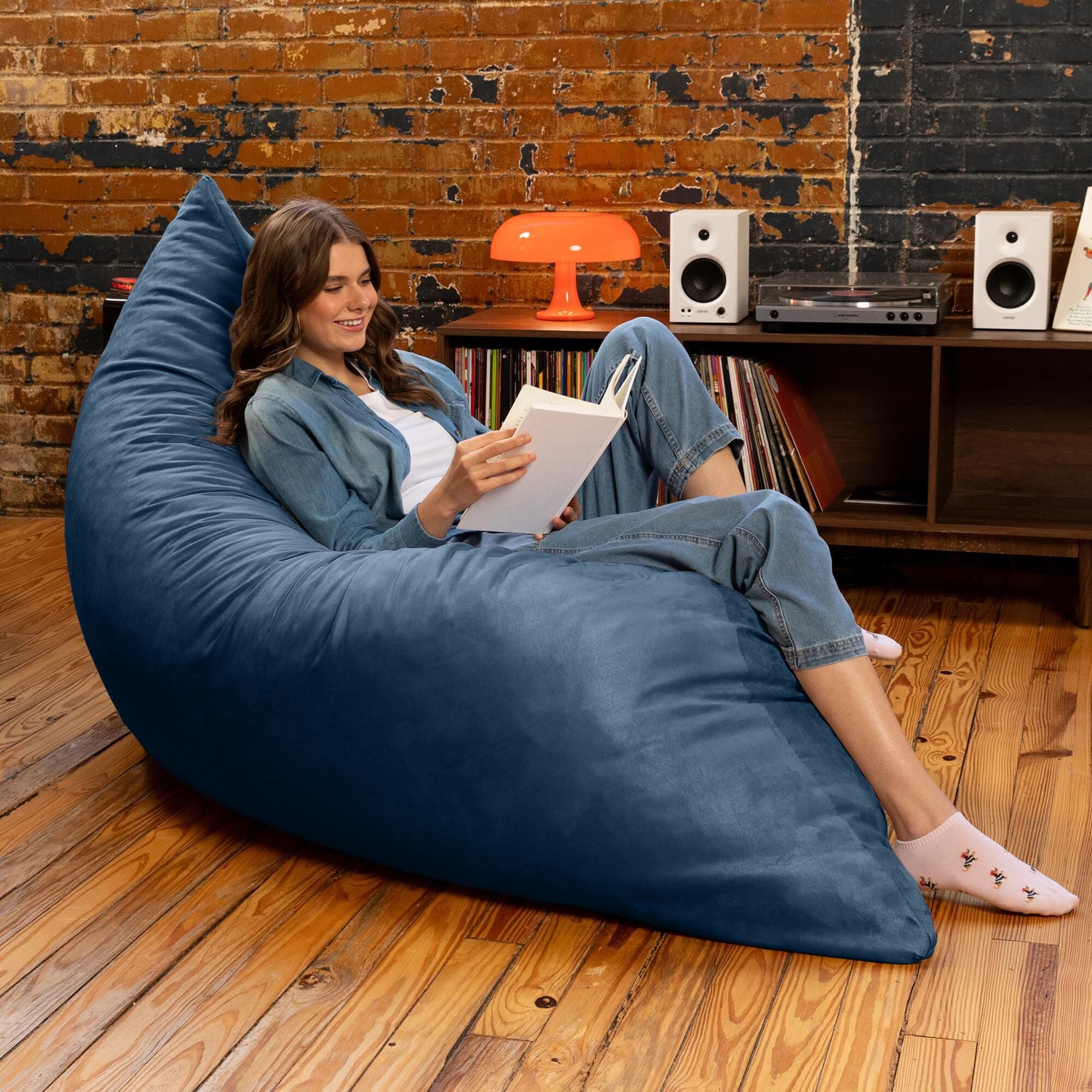 Jaxx 5.5' Pillow Bean Bag Pillow in Navy