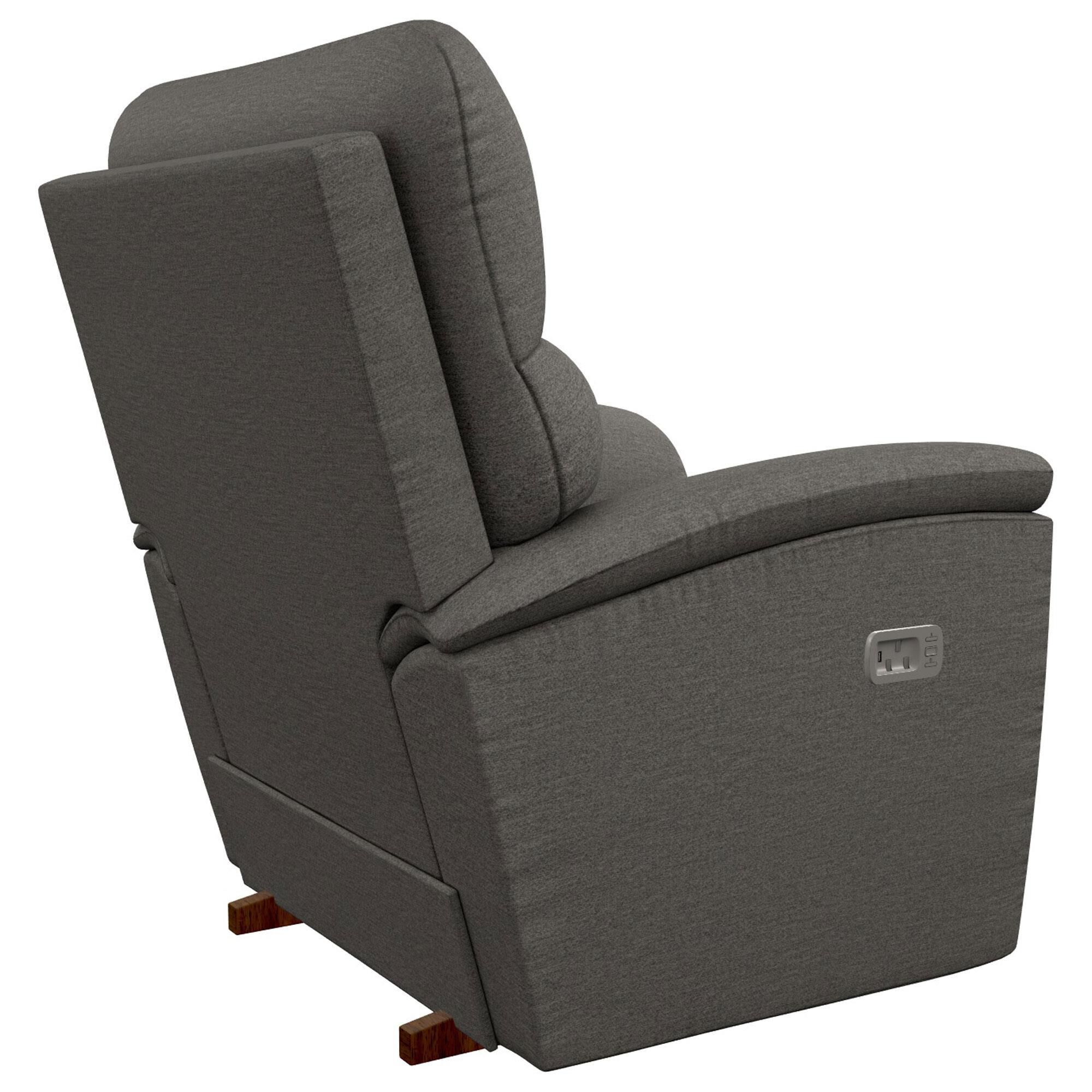 La-Z-Boy Trouper Power Rocker Recliner with Headrest in Charcoal