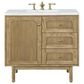 James Martin Vanities Laurent 36" Single Bathroom Vanity in Light Natural Oak with 3 cm Ethereal Noctis Quartz Top and Rectangular Sink, , large
