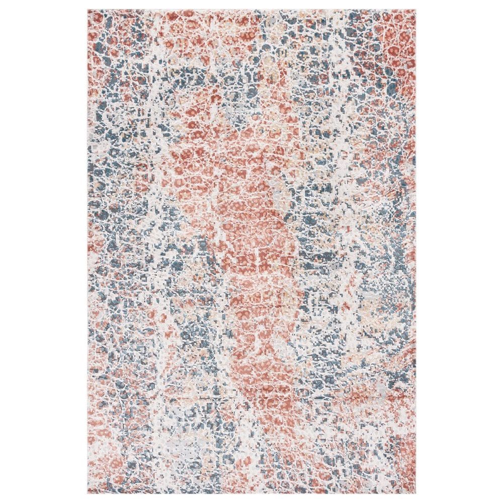 Safavieh Invista 8" x 10" Navy and Rust Area Rug, , large