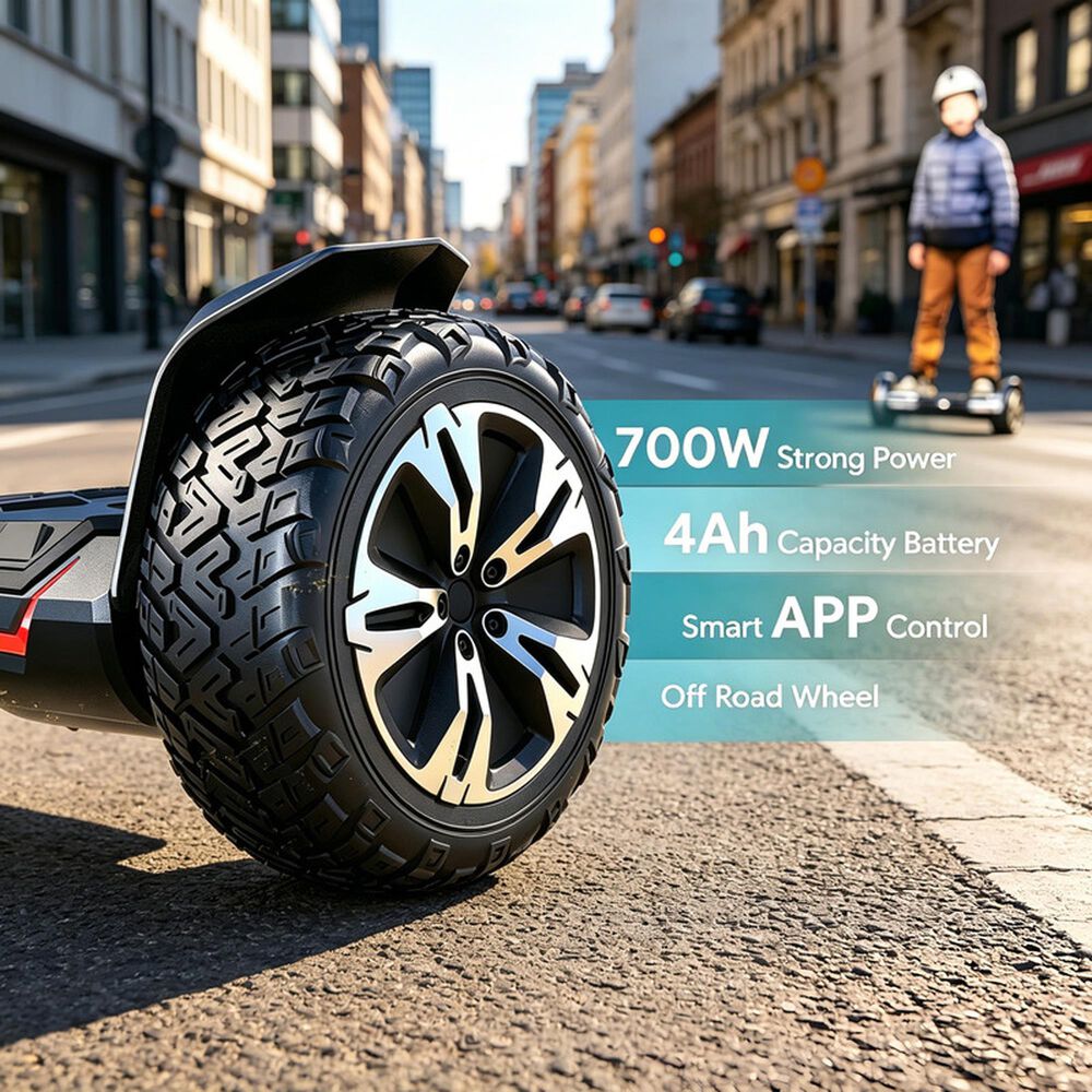 HOMLUX All-Terrain Self Balancing Scooter with 8.5" Tires in Black, , large