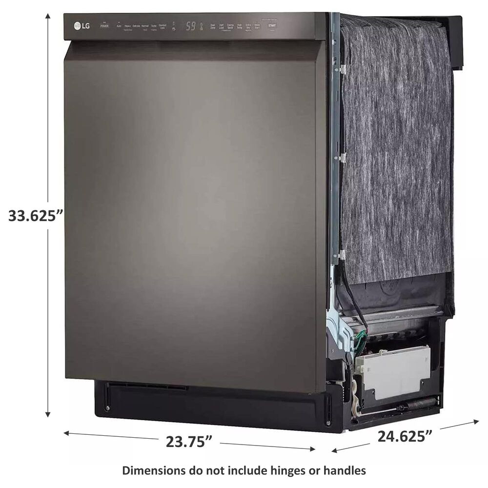 LG 24&quot; Front Control Dishwasher with QuadWash in Black Stainless Steel, , large