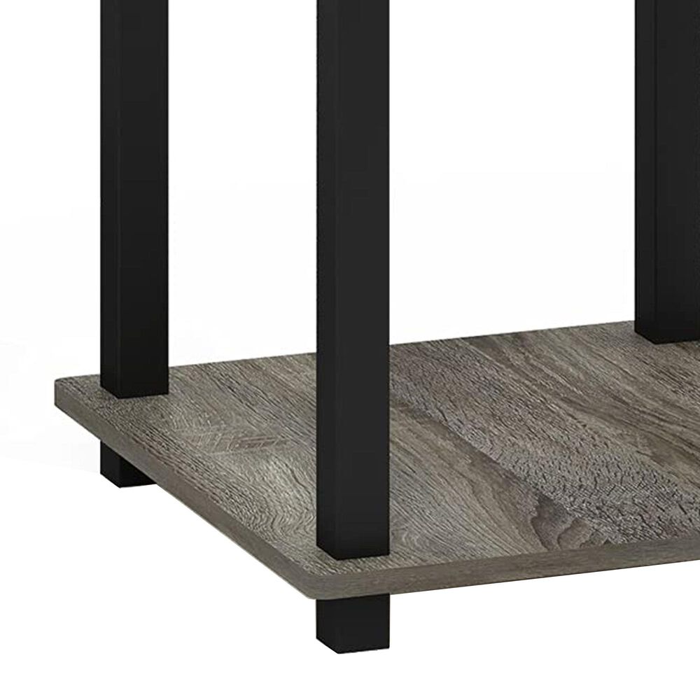 HOMLUX 2-Tier End Table in French Oak and Black (Set of 2), , large