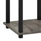 HOMLUX 2-Tier End Table in French Oak and Black (Set of 2), , large