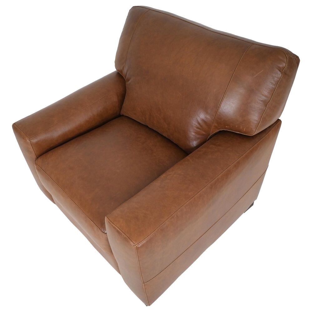 Softline Leather Stationary Sofa in Splendor Chestnut, , large