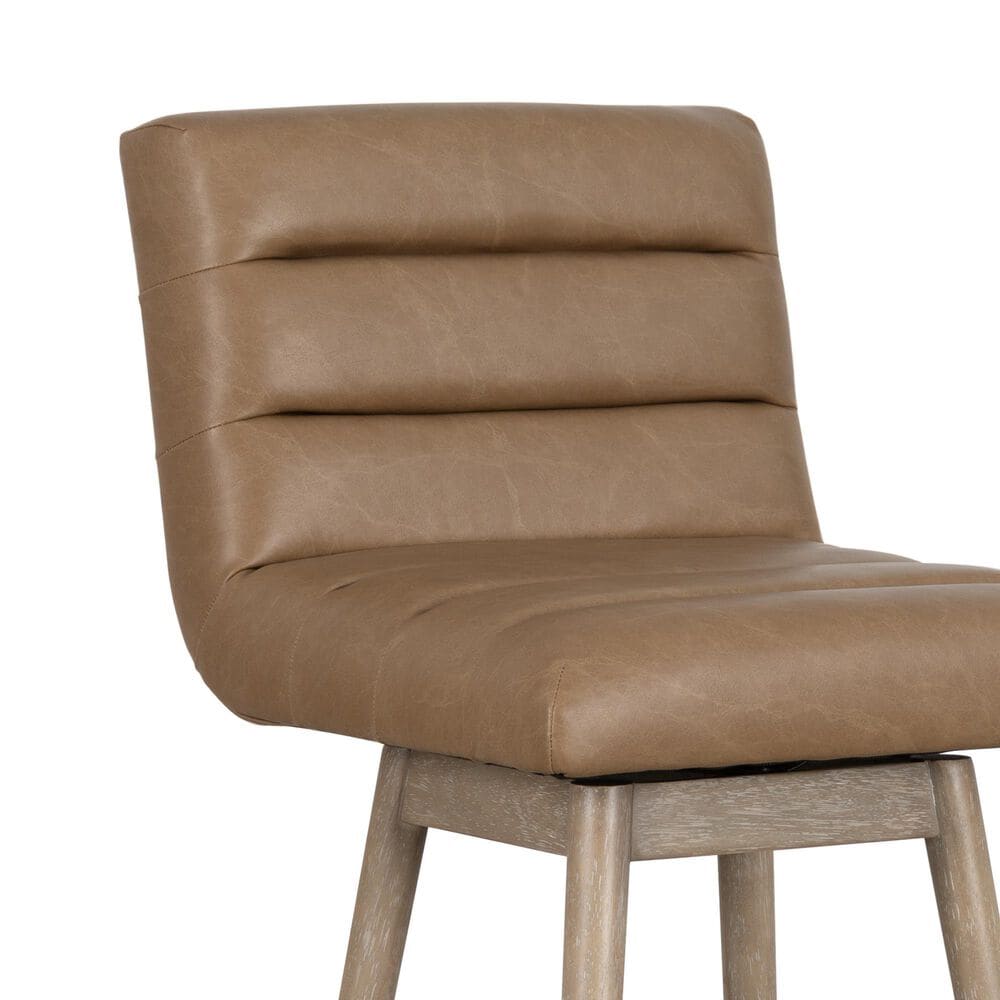 Armen Living Elias 30" Swivel Bar Stool in Washed Wood, , large