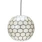 Creative Coop Simone 14" Pendant with Pearly White Shade in Black, , large