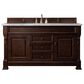 James Martin Vanities Brookfield 60" Single Bathroom Vanity in Burnished Mahogany with 3 cm Lime Delight Quartz Top and Rectangular Sink, , large