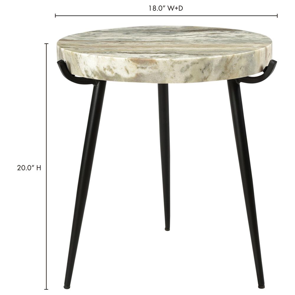 Moe&#39;s Home Collection Brinley Marble Accent Table in Light Brown and Black, , large