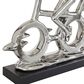 Maple and Jade Dual Rider Bicycle Sculpture in Silver and Black, , large
